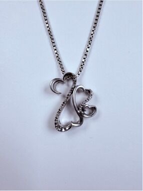 Jane Seymour Open Your Heart Diamond 925 Sterling Silver Pendant Necklace $350